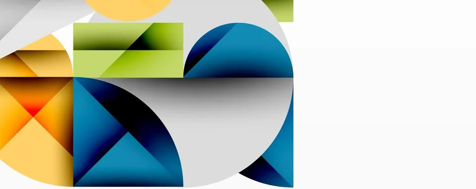 Modern abstract composition with layered circles and angular segments featuring イラスト素材
