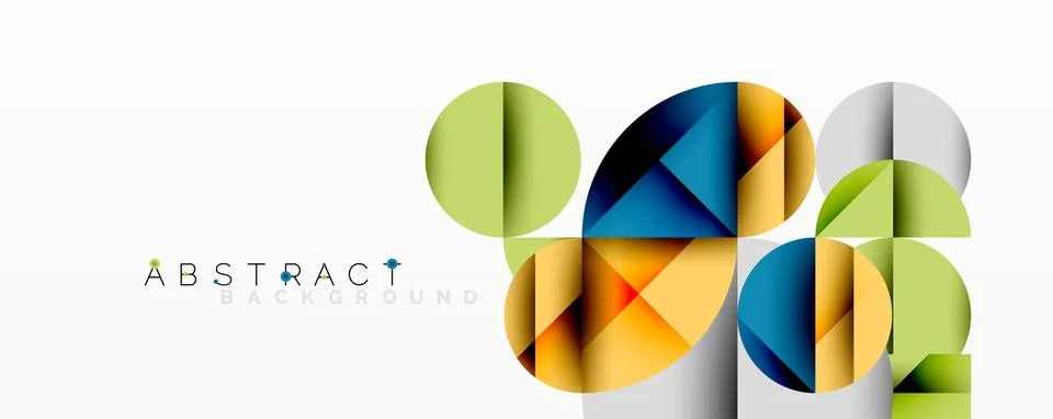 Modern abstract composition with layered circles and angular segments featuring イラスト素材