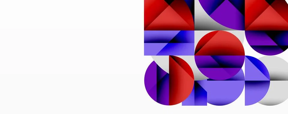 Modern abstract composition with layered circles and angular segments featuring Illustrazione stock