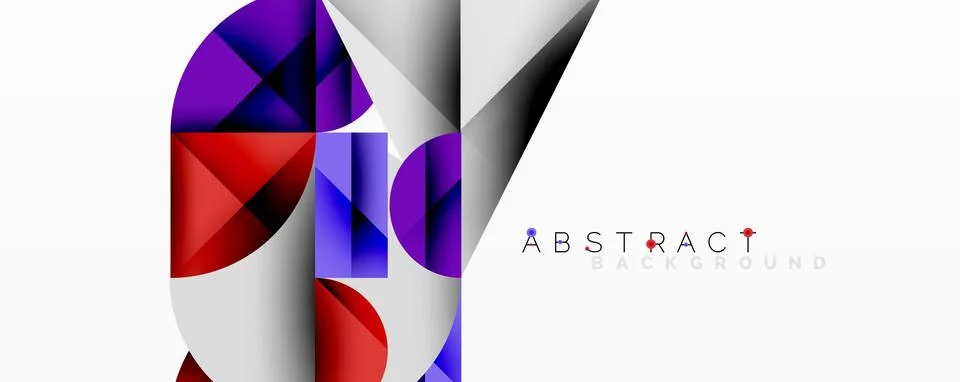 Modern abstract composition with layered circles and angular segments featuring Stock Illustration