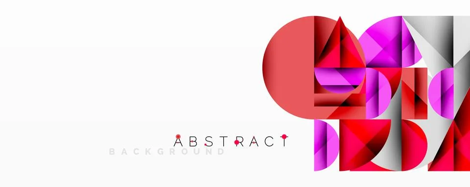 Modern abstract composition with layered circles and angular segments featuring Illustrazione stock