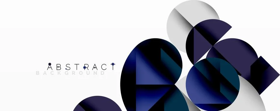 Modern abstract composition with layered circles and angular segments featuring Stockillustratie
