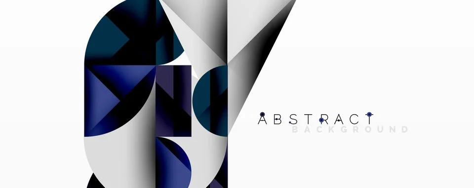 Modern abstract composition with layered circles and angular segments featuring Stock Illustration