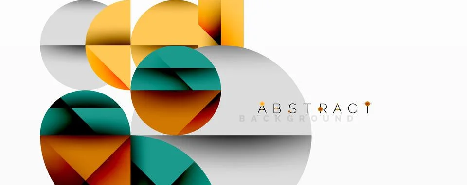 Modern abstract composition with layered circles and angular segments featuring Illustrazione stock