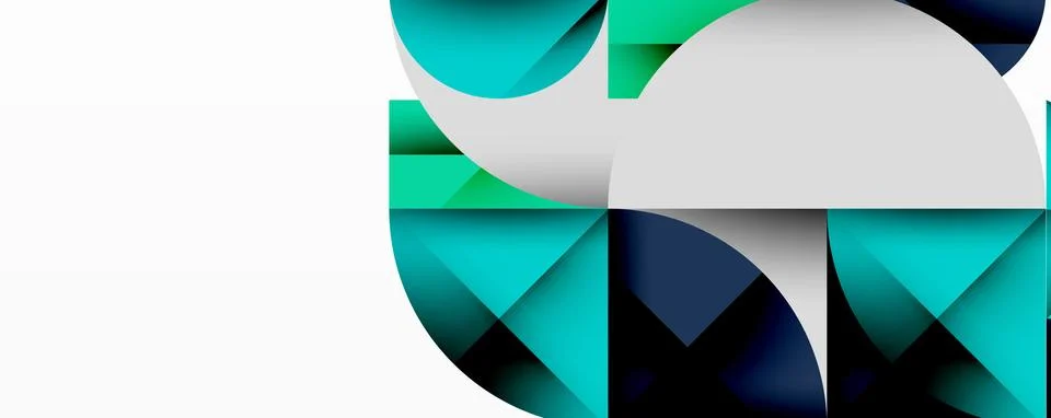 Modern abstract composition with layered circles and angular segments featuring Stock Illustration
