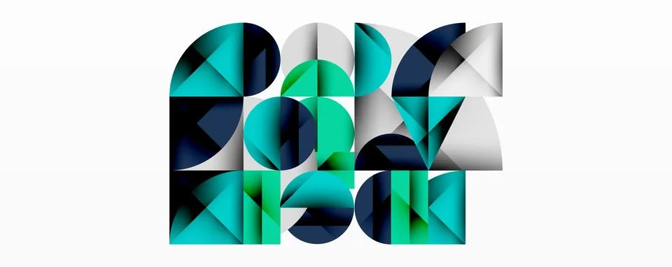 Modern abstract composition with layered circles and angular segments featuring 스톡 일러스트