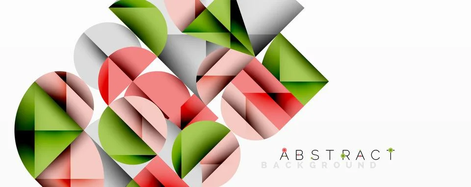 Modern abstract composition with layered circles and angular segments featuring Illustrazione stock