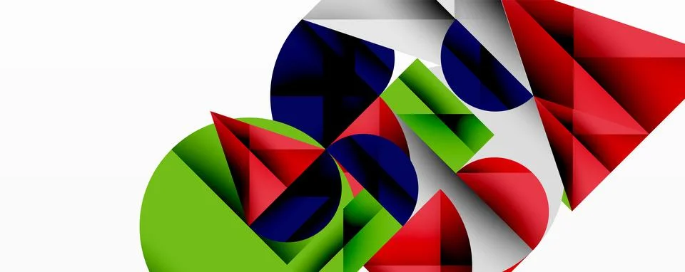 Modern abstract composition with layered circles and angular segments featuring Illustrazione stock