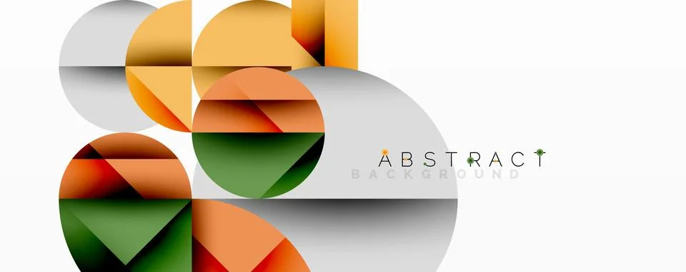 Modern abstract composition with layered circles and angular segments featuring Stock Illustration