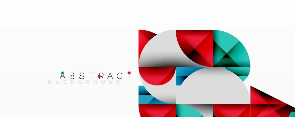Modern abstract composition with layered circles and angular segments featuring 库存插图