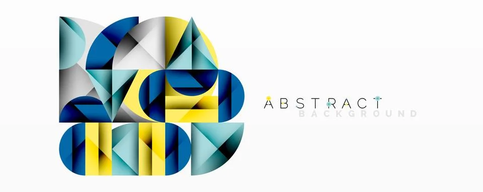 Modern abstract composition with layered circles and angular segments featuring Illustrazione stock
