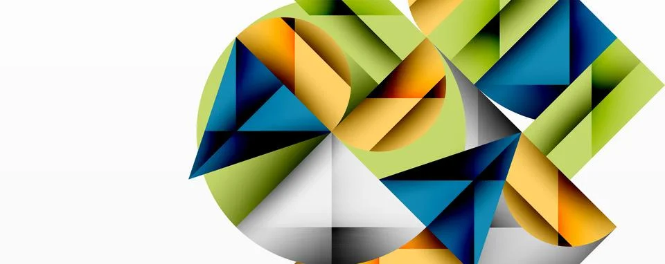 Modern abstract composition with layered circles and angular segments featuring 库存插图