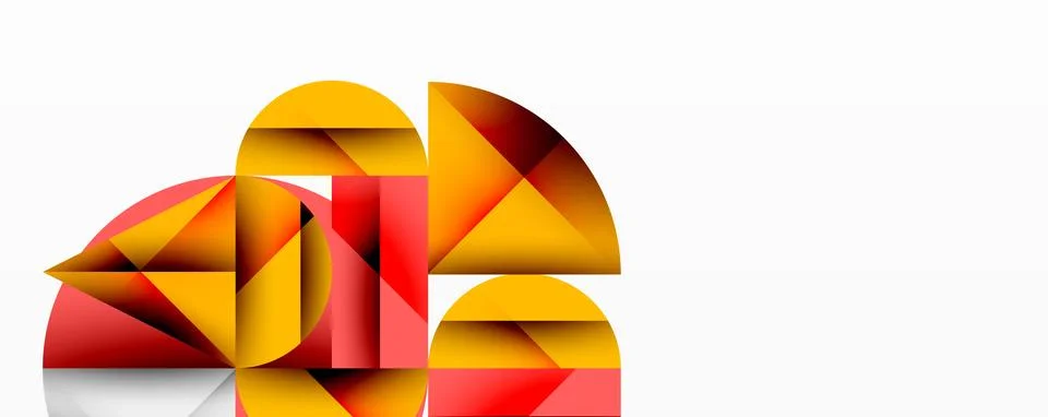 Modern abstract composition with layered circles and angular segments featuring Stockillustratie
