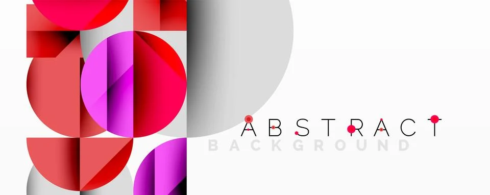 Modern abstract composition with layered circles and angular segments featuring Illustrazione stock