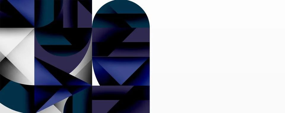 Modern abstract composition with layered circles and angular segments featuring 库存插图
