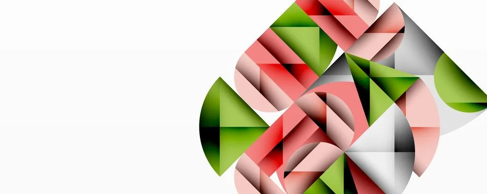 Modern abstract composition with layered circles and angular segments featuring Illustrazione stock