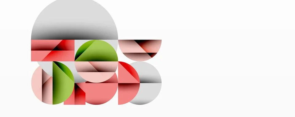 Modern abstract composition with layered circles and angular segments featuring Stockillustratie