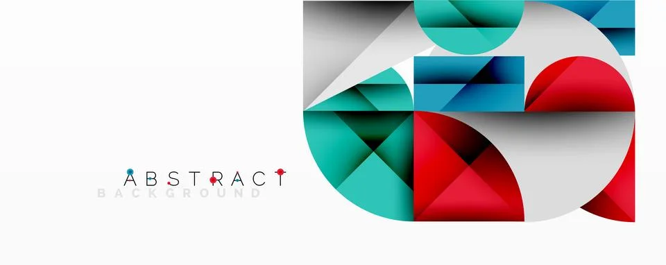 Modern abstract composition with layered circles and angular segments featuring Ilustración de archivo