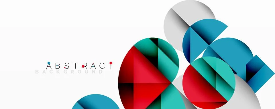 Modern abstract composition with layered circles and angular segments featuring Illustrazione stock