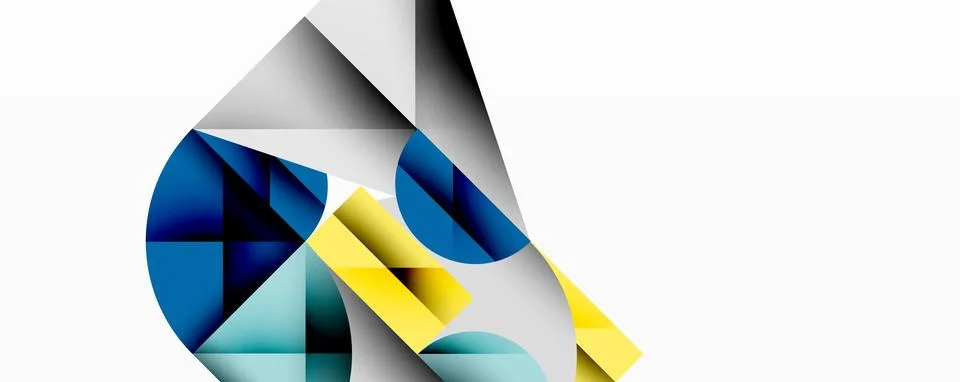 Modern abstract composition with layered circles and angular segments featuring 스톡 일러스트
