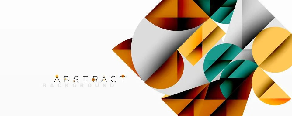 Modern abstract composition with layered circles and angular segments featuring 库存插图