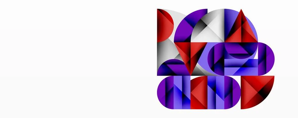 Modern abstract composition with layered circles and angular segments featuring Illustrazione stock