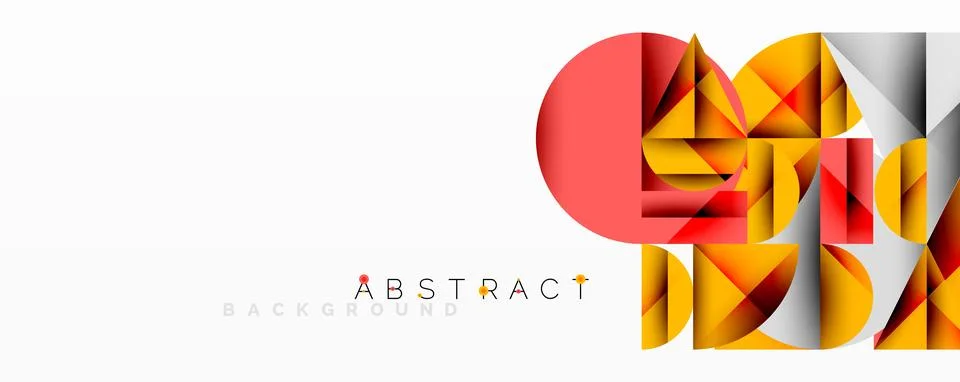 Modern abstract composition with layered circles and angular segments featuring Illustrazione stock