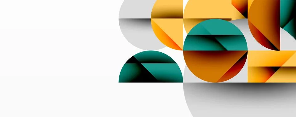 Modern abstract composition with layered circles and angular segments featuring Illustrazione stock