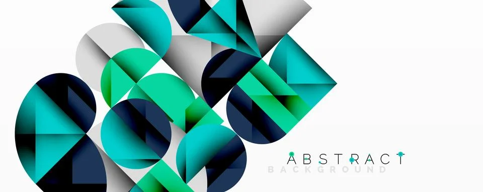 Modern abstract composition with layered circles and angular segments featuring Stock Illustration
