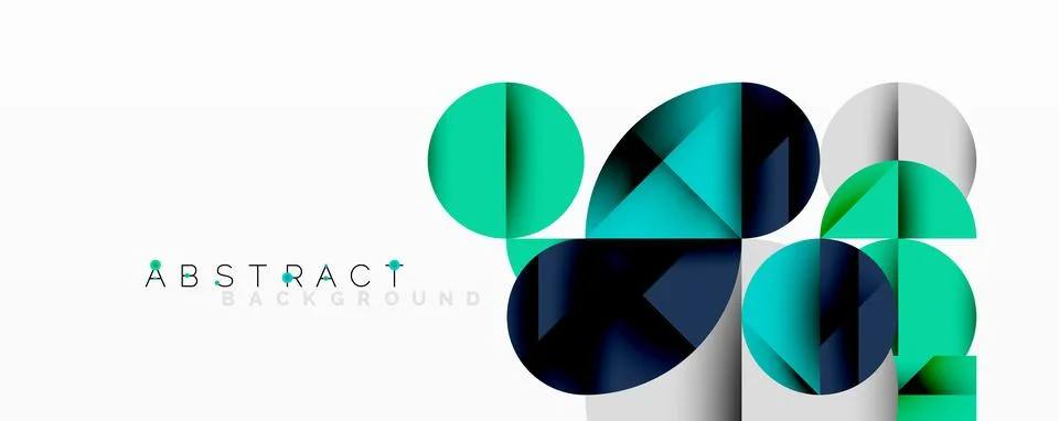 Modern abstract composition with layered circles and angular segments featuring Stock Illustration