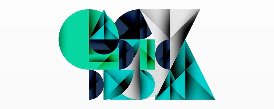 Modern abstract composition with layered circles and angular segments featuring Illustrazione stock