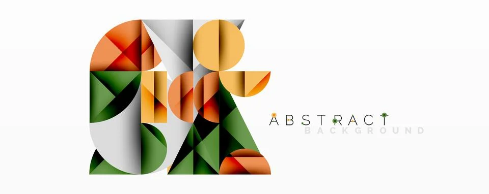 Modern abstract composition with layered circles and angular segments featuring Illustrazione stock