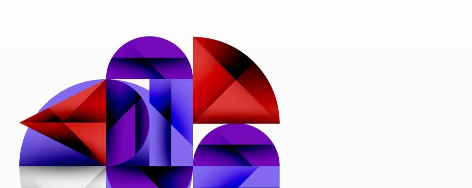 Modern abstract composition with layered circles and angular segments featuring Illustrazione stock