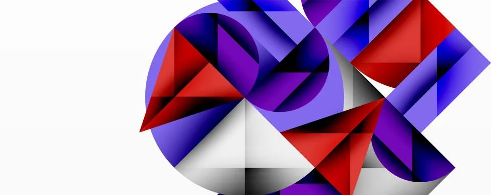 Modern abstract composition with layered circles and angular segments featuring Stock Illustration