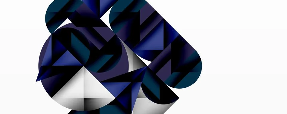 Modern abstract composition with layered circles and angular segments featuring 库存插图