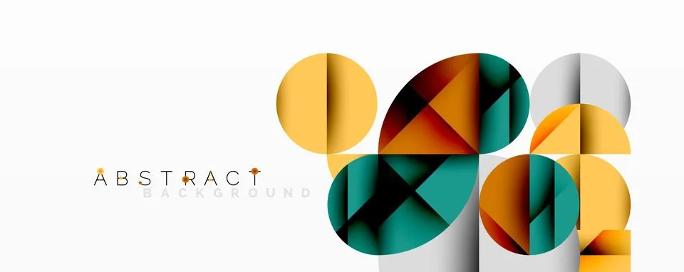 Modern abstract composition with layered circles and angular segments featuring Illustrazione stock