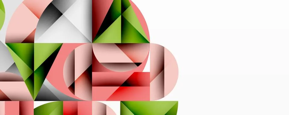 Modern abstract composition with layered circles and angular segments featuring 库存插图