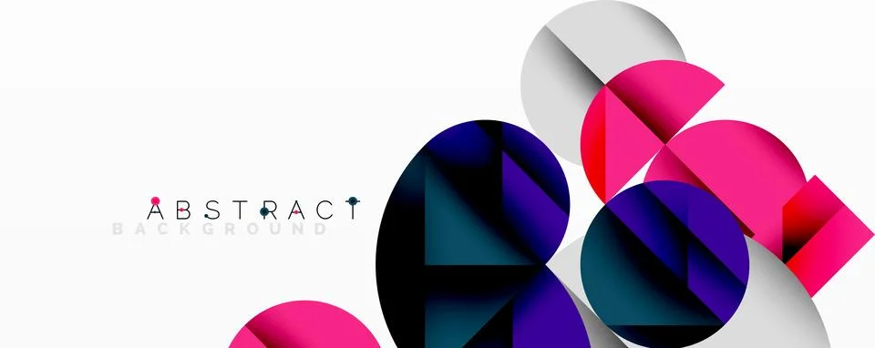 Modern abstract composition with layered circles and angular segments featuring イラスト素材