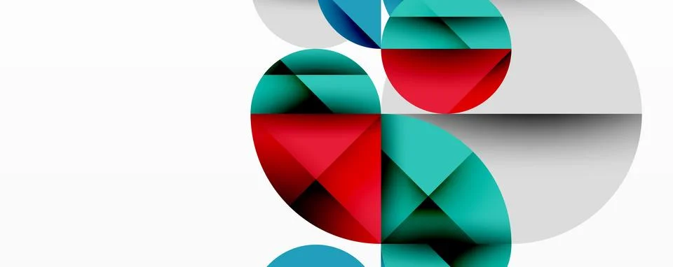 Modern abstract composition with layered circles and angular segments featuring Illustrazione stock