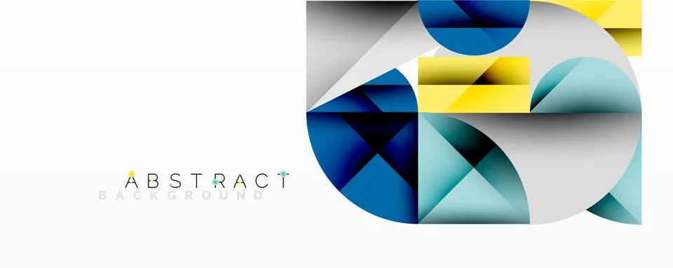 Modern abstract composition with layered circles and angular segments featuring 库存插图