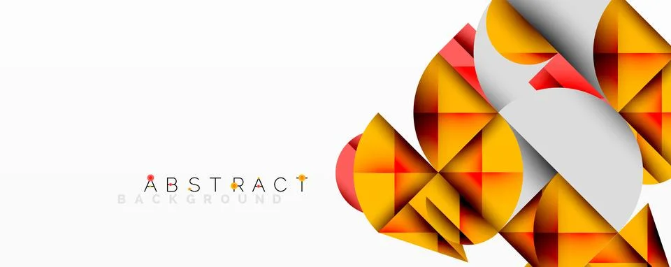 Modern abstract composition with layered circles and angular segments featuring Ilustração Stock