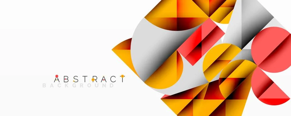 Modern abstract composition with layered circles and angular segments featuring Stock Illustration