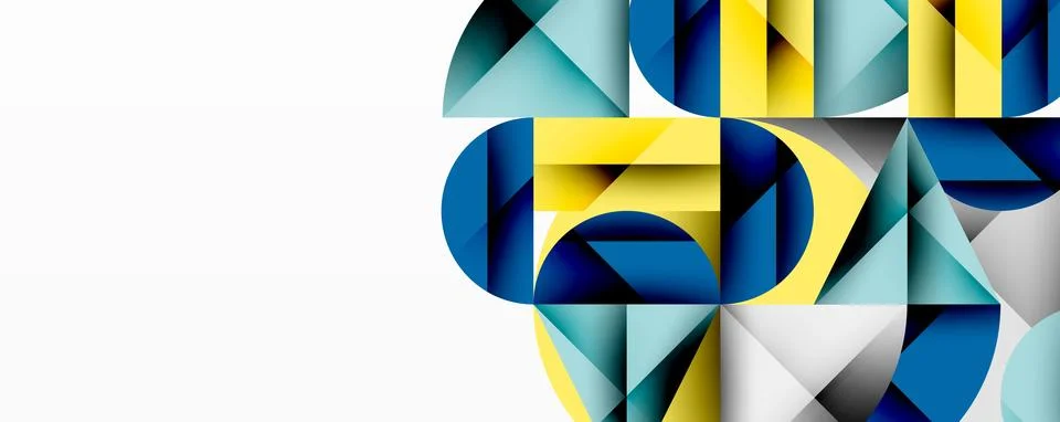Modern abstract composition with layered circles and angular segments featuring イラスト素材