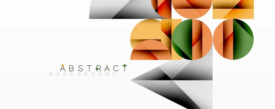 Modern abstract composition with layered circles and angular segments featuring 库存插图