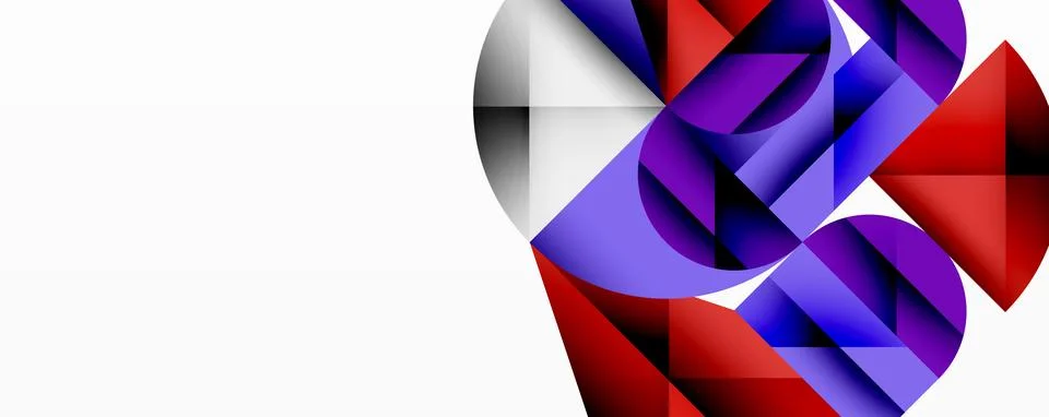 Modern abstract composition with layered circles and angular segments featuring Stock Illustration