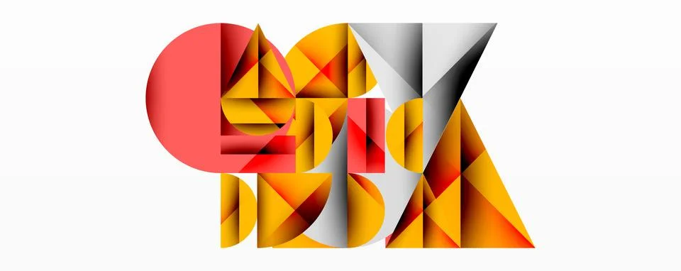 Modern abstract composition with layered circles and angular segments featuring Illustrazione stock