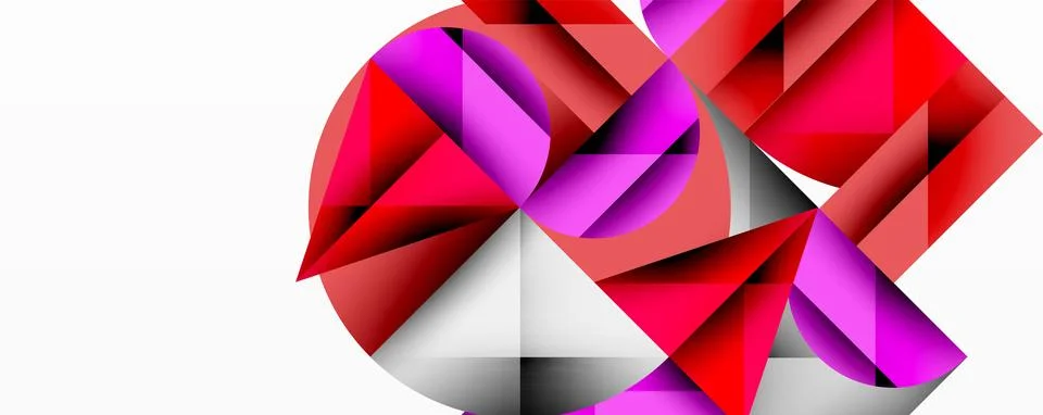 Modern abstract composition with layered circles and angular segments featuring Stock Illustration