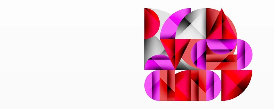 Modern abstract composition with layered circles and angular segments featuring 库存插图