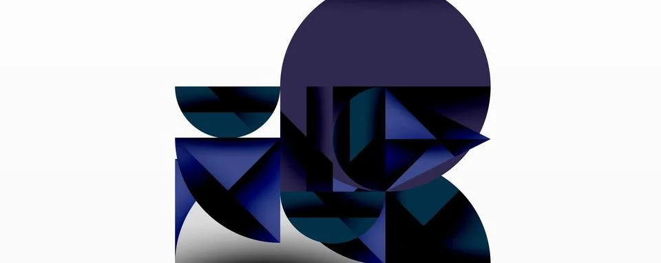 Modern abstract composition with layered circles and angular segments featuring Stock Illustration