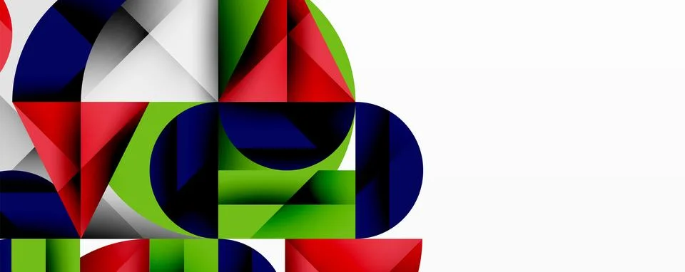 Modern abstract composition with layered circles and angular segments featuring Illustrazione stock